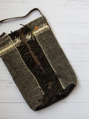 BOLSO MATERO DE TELAR Y CUERO ARTESANAL