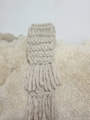 Bufanda Gruesa de Lana de Oveja Natural – Abrigo y Textura Artesanal